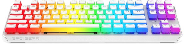 Gaming-Tastatur SPC Gear GK630K Onyx White Tournament Kailh Brown - US - Gaming Keyboard Seitlicher Anblick