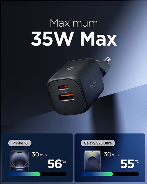 Netzladegerät Spigen Essential 35 W Wall Charger EE352EU Black ...