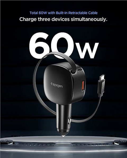 Auto-Ladegerät Spigen Essential 60 W Car Charger EV603BT Black ...