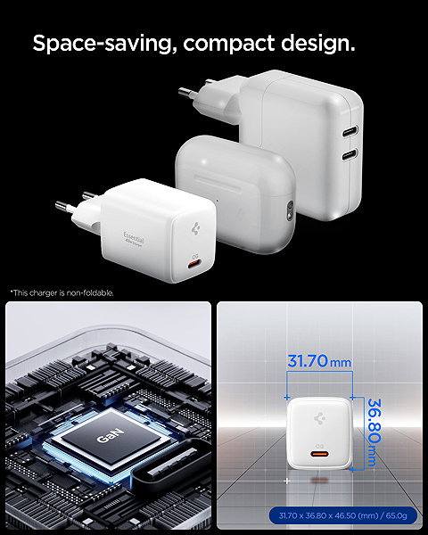 Wall Charger Spigen Essential 45W Wall Charger EE451EU White ...