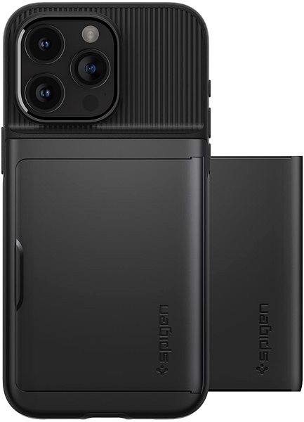 Mobilný telefon Spigen Slim Armor CS Black iPhone 15 Pro .