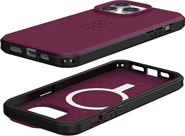 Telefon tok UAG Civilian Bordeaux iPhone 15 Pro Max MagSafe tok ...