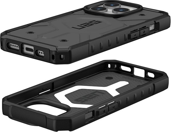 Telefon tok UAG Pathfinder iPhone 15 Pro MagSafe ezüst tok ...