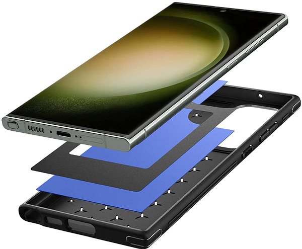 Telefon tok Spigen Cryo Armor Matte Black Samsung Galaxy S23 Ultra tok ...