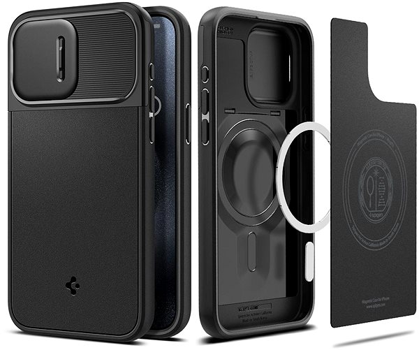 Handyhülle Spigen Optik Armor MagSafe Black iPhone 15 Pro ...