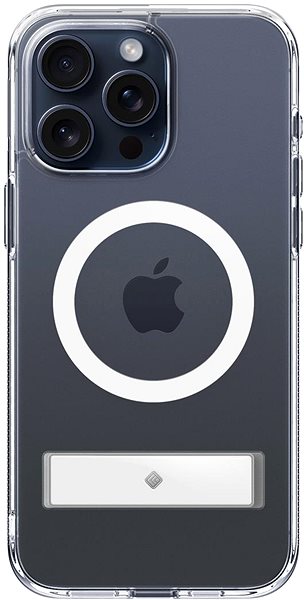 Telefon tok Spigen Caseology Capella iPhone 15 Pro MagSafe clear white tok támasztékkal ...