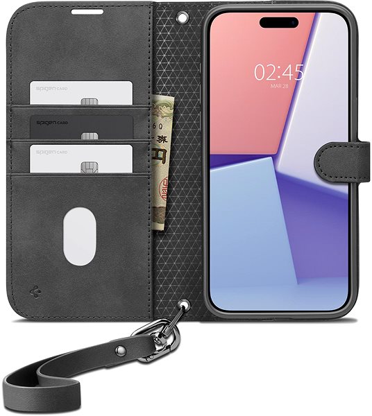 Handyhülle Spigen Wallet S Pro Black iPhone 15 Pro ...