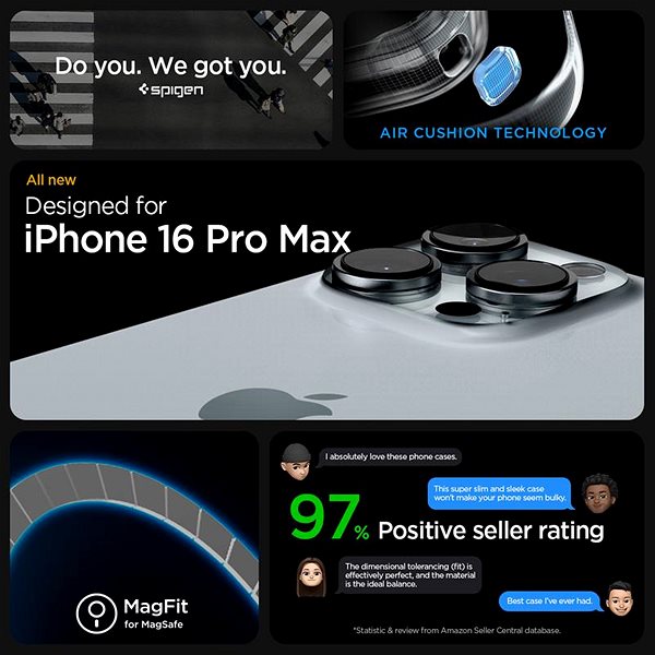 Telefon tok Spigen Enzo Aramid Black Natural iPhone 16 Pro tok ...