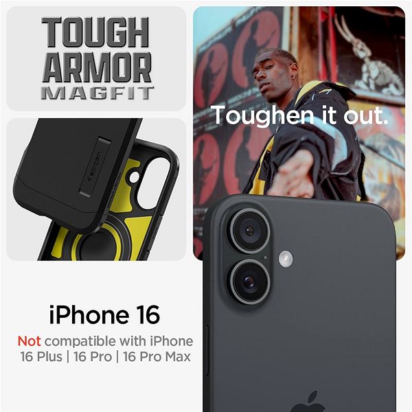 Handyhülle Spigen Tough Armor MagSafe Black iPhone 16 ...