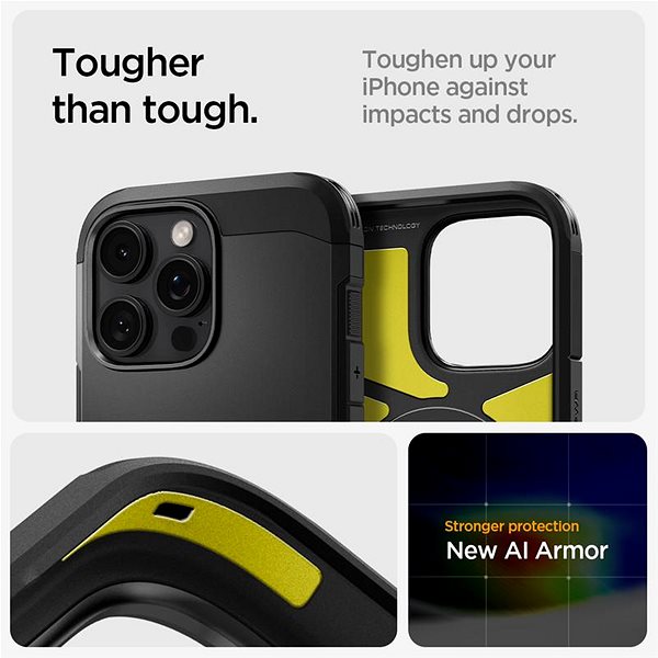 Kryt na mobil Spigen Tough Armor MagSafe Black iPhone 16 Pro ...