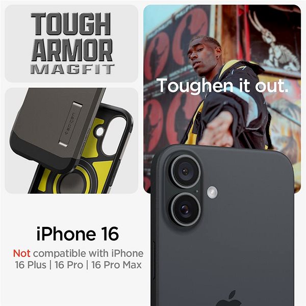 Handyhülle Spigen Tough Armor MagSafe Gunmetal iPhone 16 ...