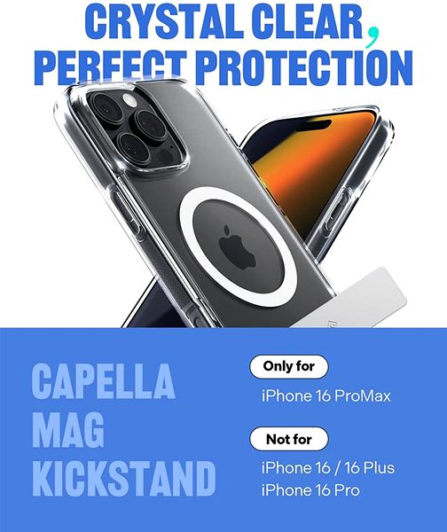 Handyhülle Caseology by Spigen Capella MagSafe Kickstand Clear White iPhone 16 Pro Max ...