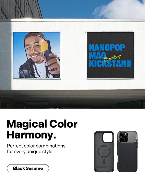Handyhülle Spigen Caseology Nano Pop MagSafe Kickstand Black Sesame iPhone 16 Pro Max ...