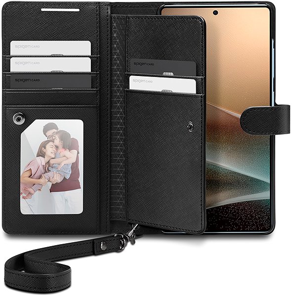 Mobiltelefon tok Spigen Wallet S Samsung Galaxy S25 Ultra fekete tok ...