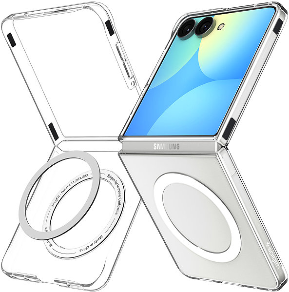Telefon tok Spigen Air Skin Clear White Samsung Galaxy Z Flip 8 MagSafe tok ...