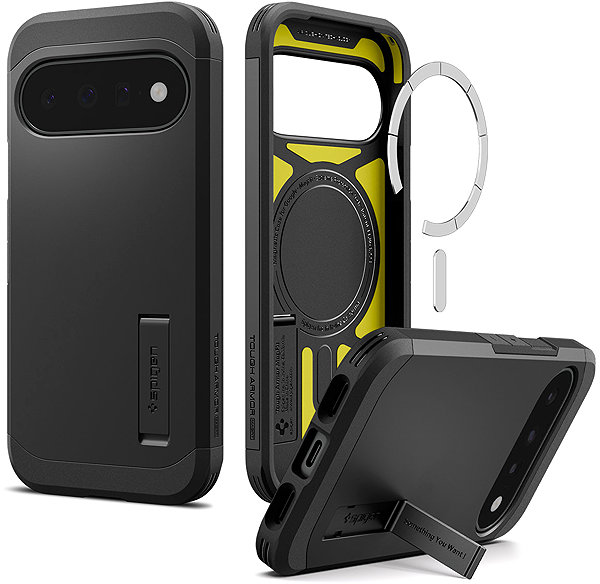 Telefon tok Spigen Tough Armor Google Pixel 11 fekete MagSafe tok ...