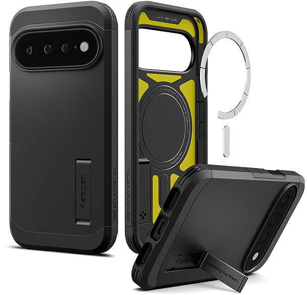 Telefon tok Spigen Tough Armor Google Pixel 11 Pro XL fekete MagSafe tok ...