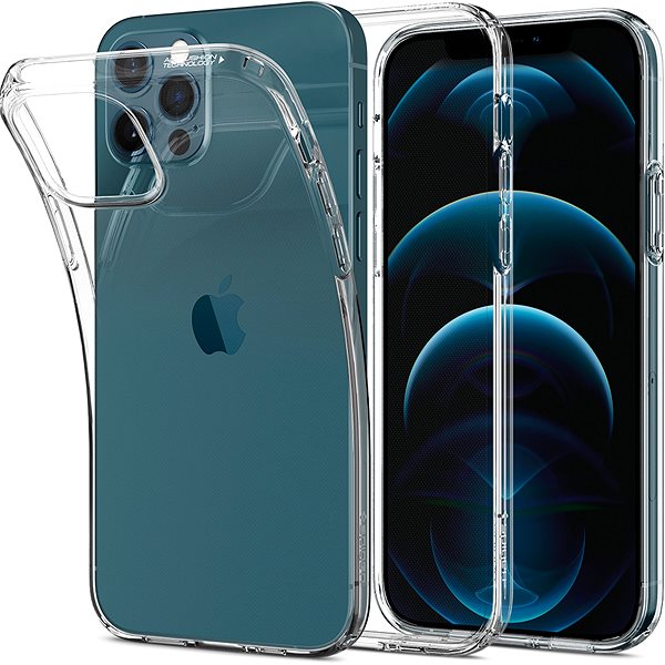 Telefon tok Spigen Liquid Crystal iPhone 12/iPhone 12 Pro átlátszó tok ...