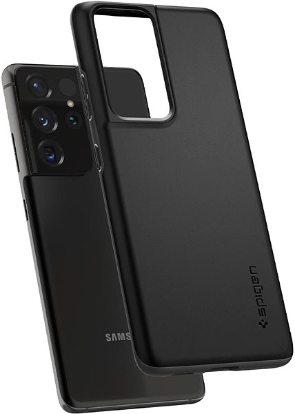 Telefon tok Spigen Thin Fit Samsung Galaxy S21 Ultra fekete tok ...