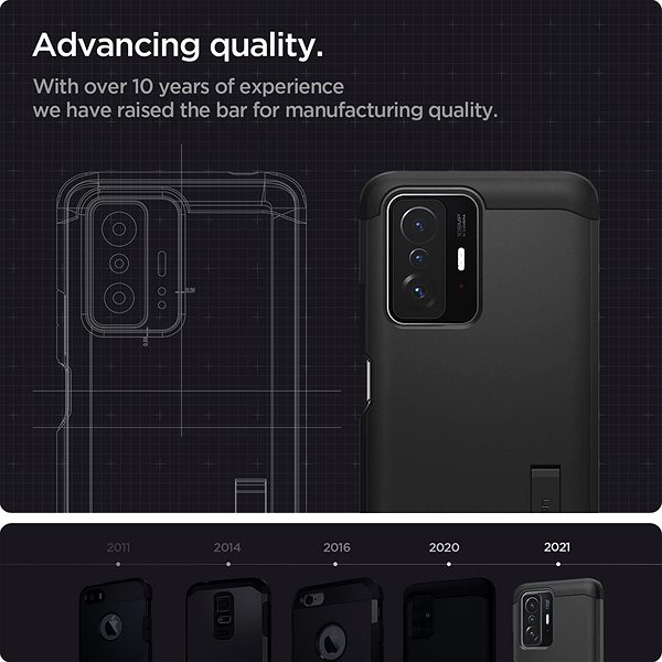 Telefon tok Spigen Tough Armor Xiaomi 11T/11T Pro fekete tok ...
