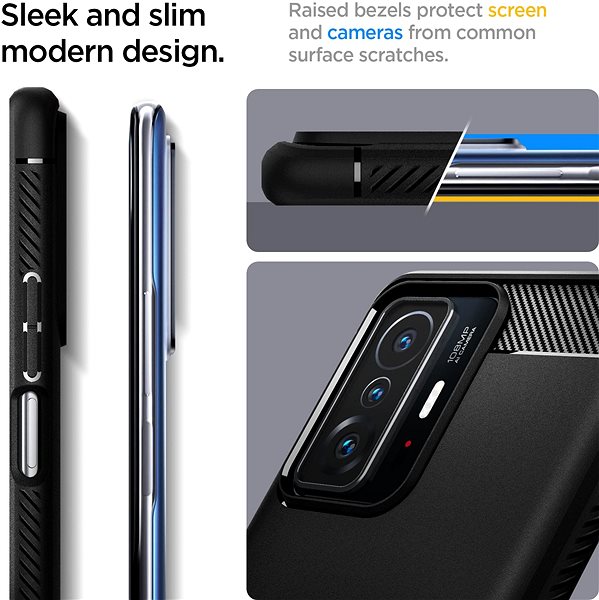 Handyhülle Spigen Rugged Armor Black Case für Xiaomi 11T / 11T Pro ...