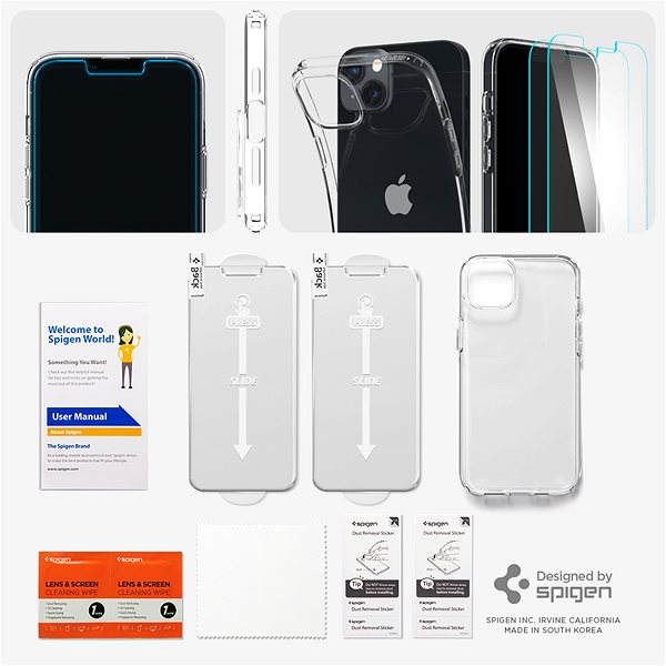 Handyhülle Spigen Crystal Pack Crystal Clear Cover für das iPhone 14 ...