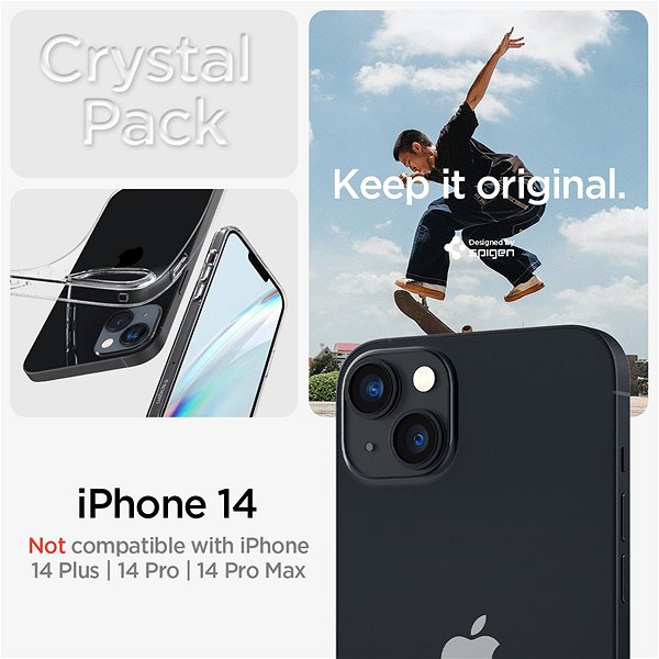 Telefon tok Spigen Crystal Pack iPhone 14 átlátszó tok ...