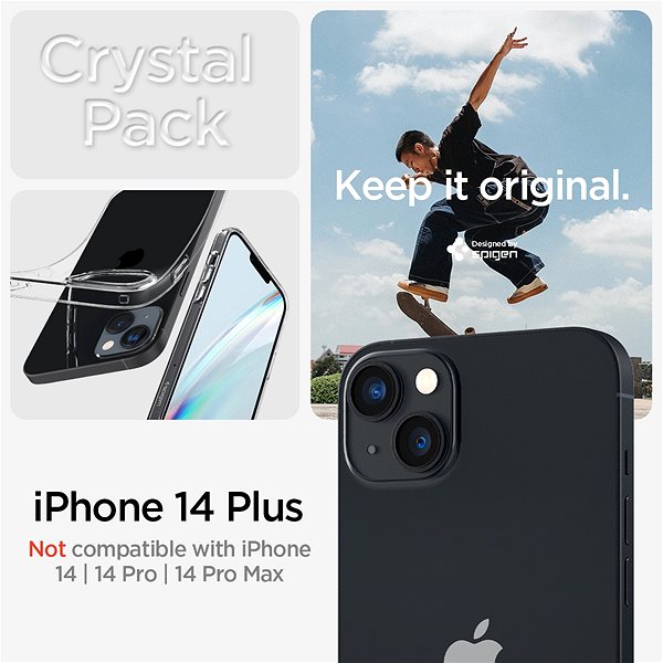 Telefon tok Spigen Crystal Pack iPhone 14 Max átlátszó tok ...