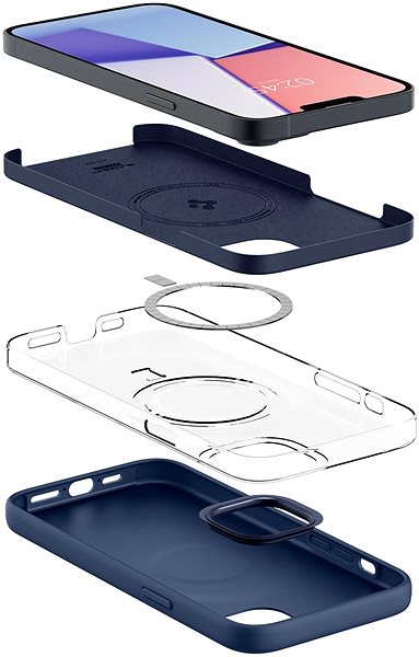 Kryt na mobil Spigen Silicone Fit MagSafe Navy Blue iPhone 14 ...