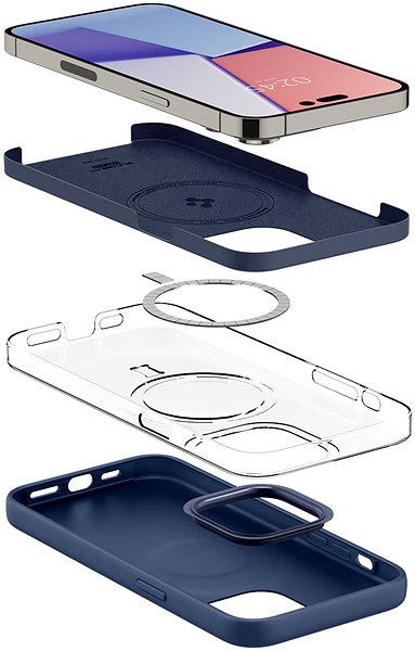 Kryt na mobil Spigen Silicone Fit MagSafe Navy Blue iPhone 14 Pro ...