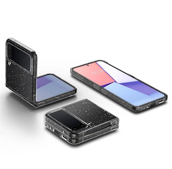 Handyhülle Spigen AirSkin Glitter Crystal Crystal Quartz Cover für Samsung Galaxy Z Flip4 ...