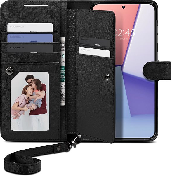 Kryt na mobil Spigen Wallet S Plus Black Samsung Galaxy S23+ ...