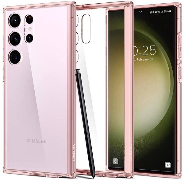 Kryt na mobil Spigen Ultra Hybrid Rose Crystal Samsung Galaxy S23 Ultra ...