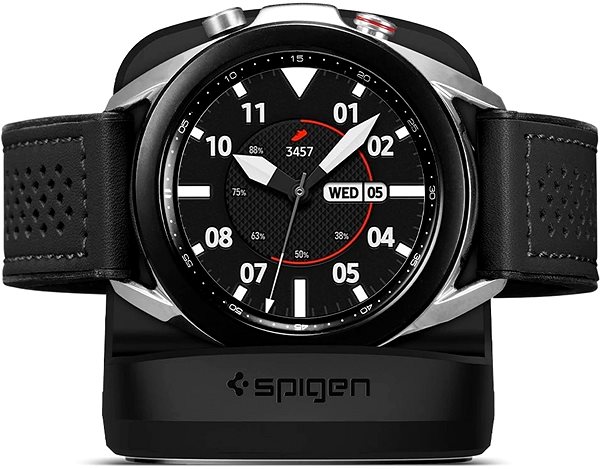 Uhr-Ladegerät Spigen S352 Night Stand Black Samsung Galaxy Watch 3/4, 4 Classic, Watch Active 1/2 ...