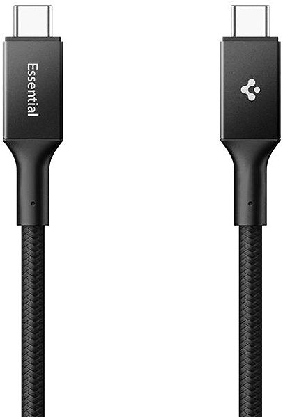 Stromkabel Spigen Essential USB C to USB C 100 W Fabric Cable Black EB10015CC ...