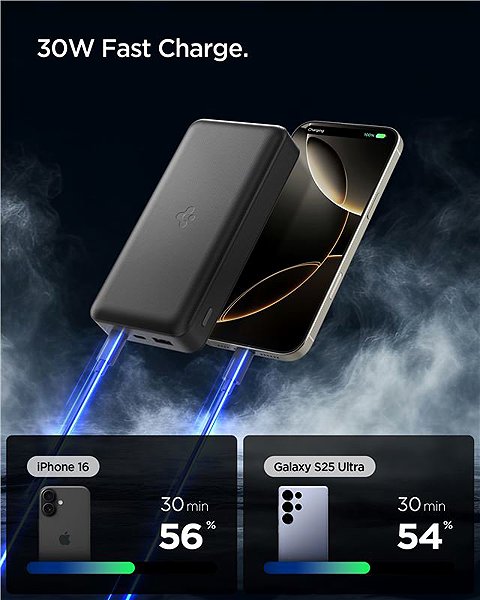 Power Bank Spigen Essential 30,000mAh 30W Portable Charger Black EA3030 ...
