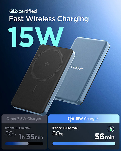 Power Bank Spigen Essential 5000mAh 22.5W MagSafe Portable Charger Teal Blue EA2205MQ ...