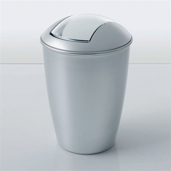 Rubbish Bin Spirella folding waste bin Atlanta, silver, plastic, 5 l ...