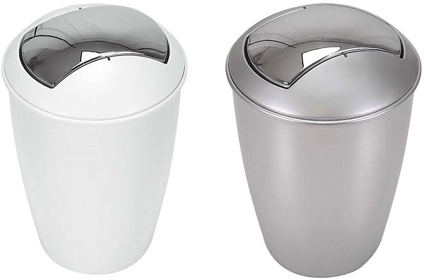 Rubbish Bin Spirella folding waste bin Atlanta, silver, plastic, 5 l ...