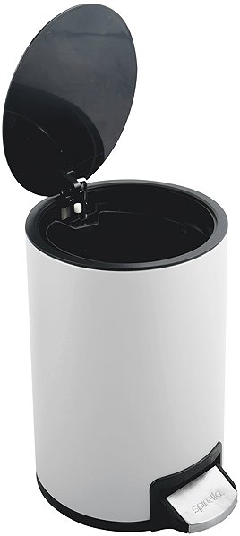 Rubbish Bin Pedal bin Riku, matt white, steel, 5 L ...