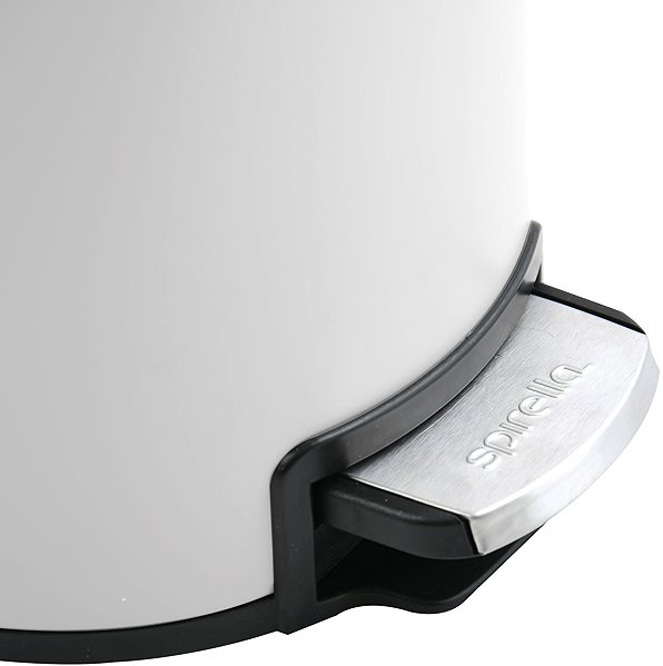 Rubbish Bin Pedal bin Riku, matt white, steel, 5 L ...