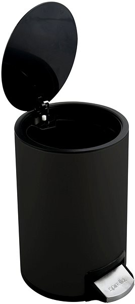 Rubbish Bin Pedal bin Riku, black, steel, 5 L ...