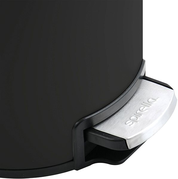 Rubbish Bin Pedal bin Riku, black, steel, 5 L ...