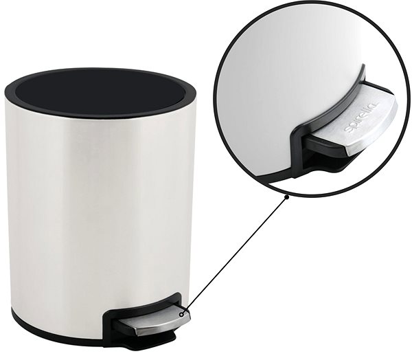 Rubbish Bin Pedal bin Riku, matt white, steel, 3 l ...