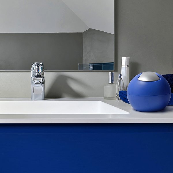 Rubbish Bin Spirella Mini Dumpster Bowl Matt, matt blue, plastic, 1 l ...