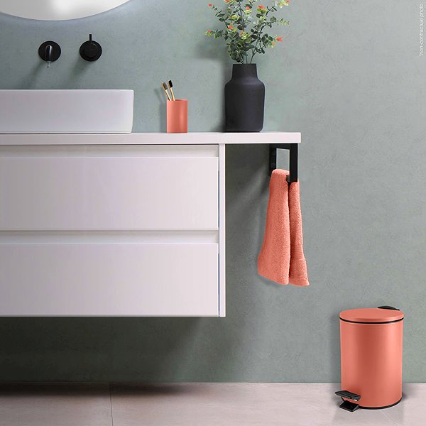 Rubbish Bin Spirella pedal bin Adelar, matt terracotta, steel, 3 l ...