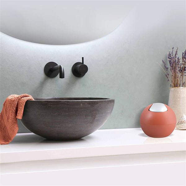 Rubbish Bin Spirella mini tipping bin Bowl Matt, matt terracotta, plastic, 1 l ...
