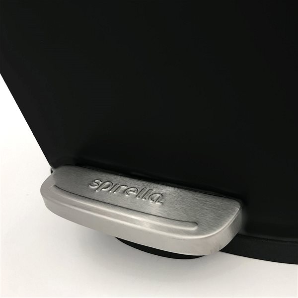 Rubbish Bin Spirella pedal bin Akira, matt black, steel, soft-close, 12 l ...