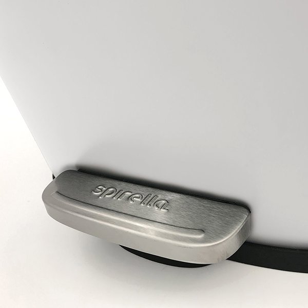 Rubbish Bin Spirella pedal bin Akira, matt white, steel, soft-close, 50 l ...