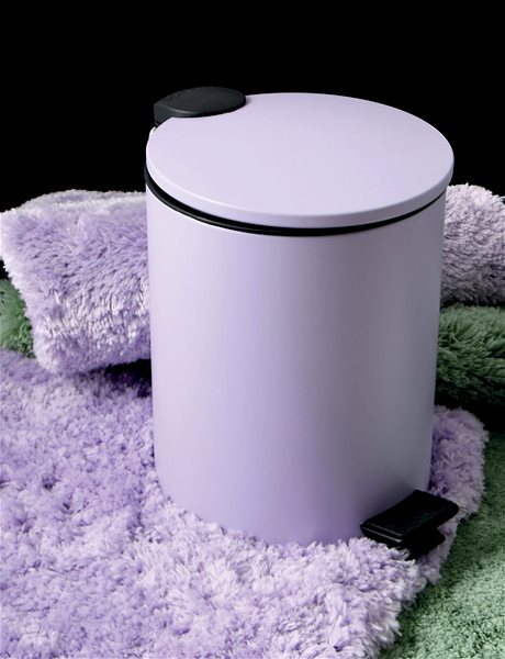 Rubbish Bin Spirella pedal bin Adelar, matt purple, steel, 3 l ...
